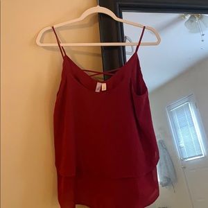 Maroon thin strap top
